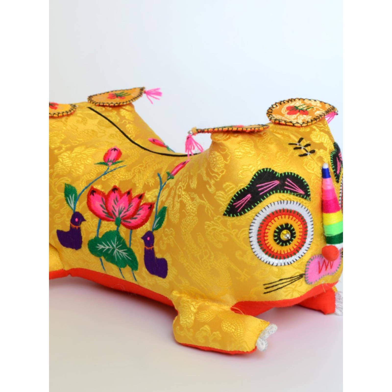 虎头枕头婴儿纯手工老虎枕 新生婴儿宝宝满月小老虎 布艺老虎