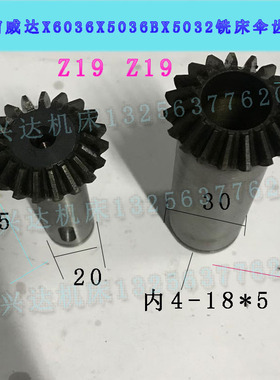 鲁南威达X6036X5036BX5032X6032铣床伞齿轮Z19/z19内4-18*5