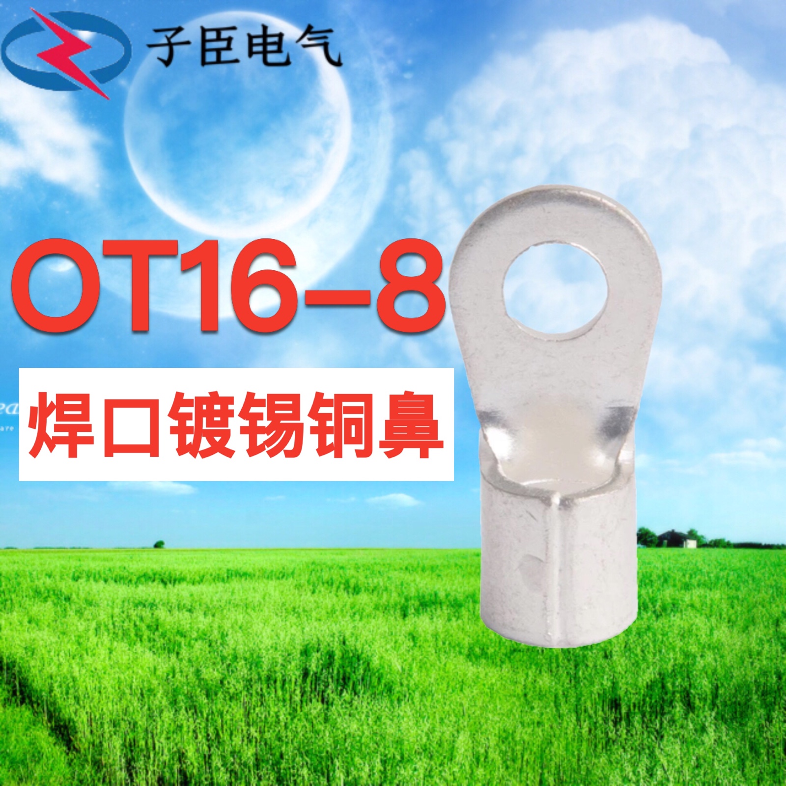 OT16-6/8/10圆形铜接线鼻子铜线耳冷压电线接线端子铜鼻16平方