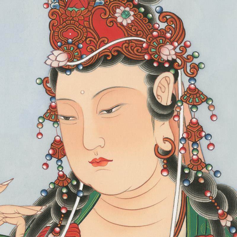 厂家杨枝观音挂画南海大士观世音菩萨画像佛像装饰画中式装修玄关