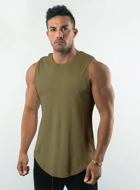 Sports vest men running sleeveless shirt健身背心无袖衫男式