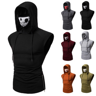 Men Hoody Hoodies Summer Sleeveless Vest Tanktop T Shirt Tee