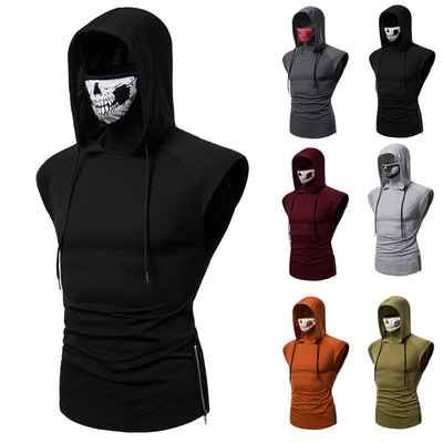 Men Hoody Hoodies Summer Sleeveless Vest Tanktop T Shirt Tee