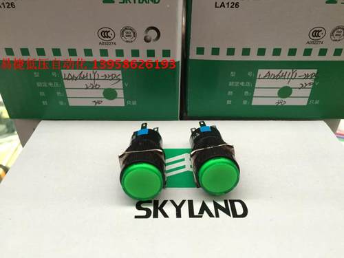 SHGO港欧 LA126H-S LA126H(Y)-22DS 16mm 带灯带锁按钮 8脚
