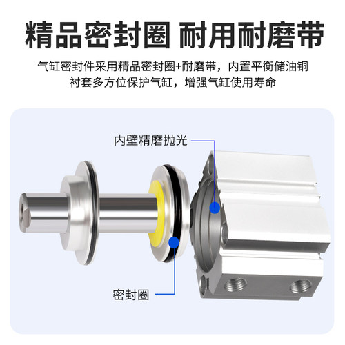 汽缸气钢薄型气缸SDA小型气动12X16X20X25X32X40X50X63X80X100BS