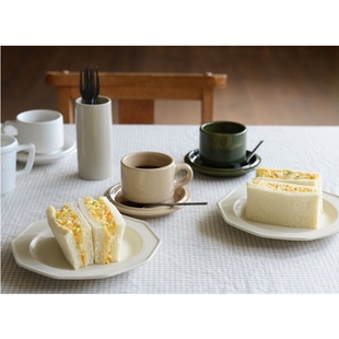 包邮日本制Studio M'法式怀旧陶瓷早餐红茶咖啡杯点心零食托盘碟