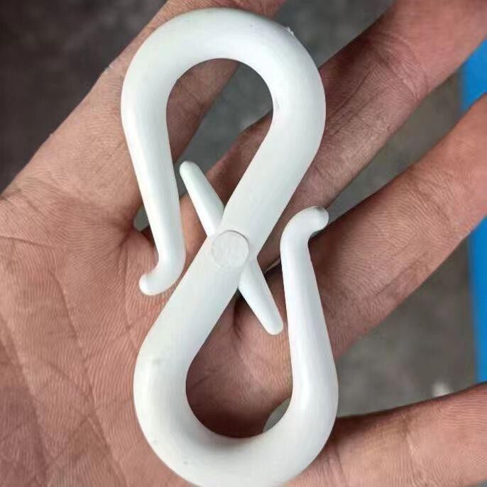 白色S型吊钩挂钩工程工地验矿用煤矿风筒隧道塑料绝缘阻燃PVC挂钩