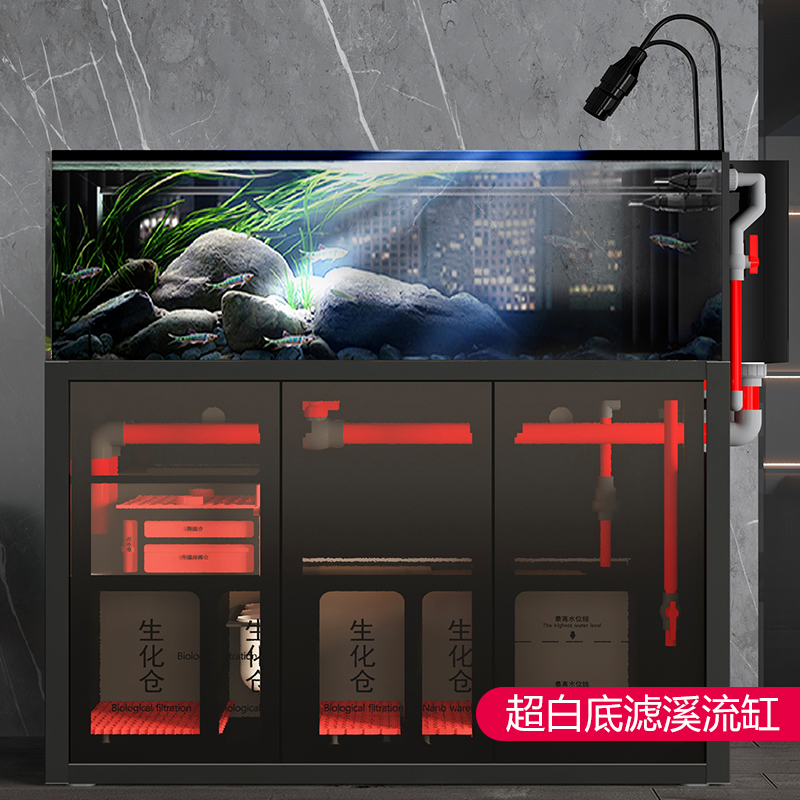 鱼缸水草族箱底滤客厅超