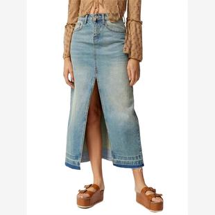 denim 開叉牛仔長(zhǎng)裙 Slim slit for women女士修身 skirt fit long