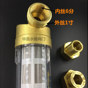 铜阀体前置过滤器大流量PPR20接头净水器过滤清除杂质螺纹6分4分