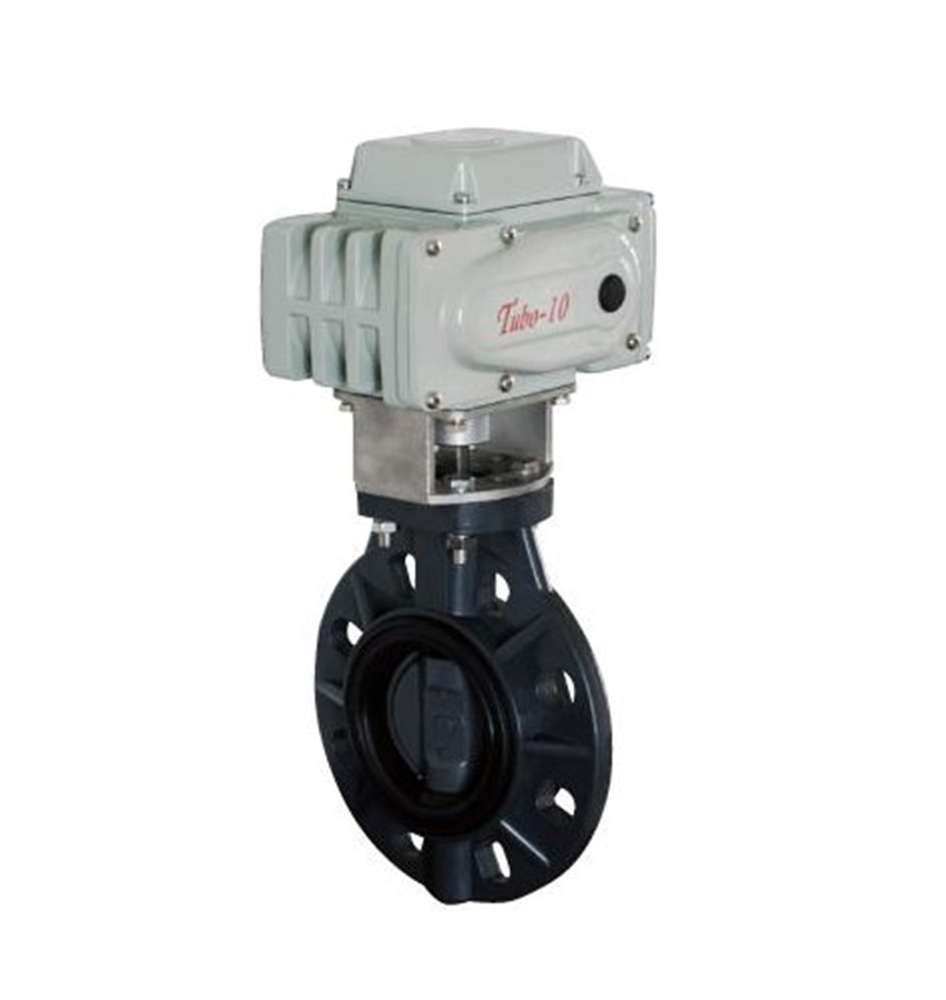 D971X-10S UPVC电动蝶阀 电动塑料蝶阀DN50 65 80 100 125 150