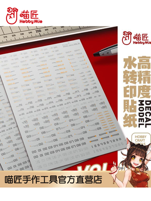喵匠VOL4 高精度水贴 通用标志 警告 标识 专用水转印贴纸 荧光款