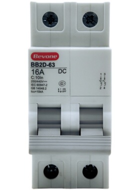 BEVONE北元电器BB2D-63直流电空气开关C16A断路器250V/440VDC双极