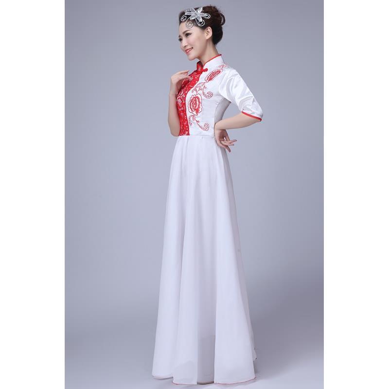 青花瓷大合唱演出服长裙