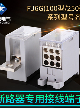 一进多出分线盒接线端子排1进六出FJ6G 100A250A400A 2P4 6 9 12