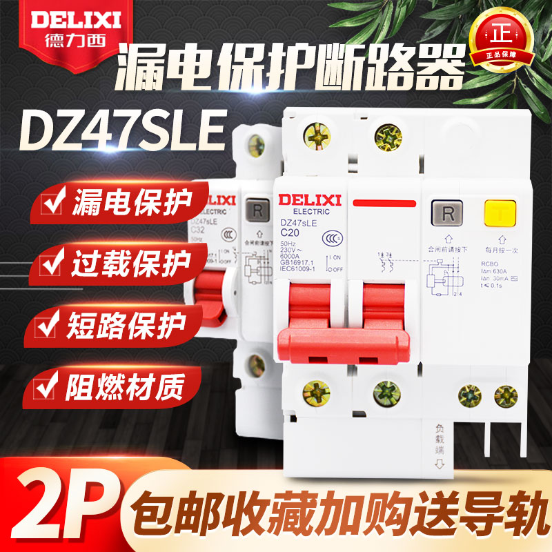 家用漏电断路器开关 漏保 DZ47SLE 2P 10A 25A 32A 40A 63A
