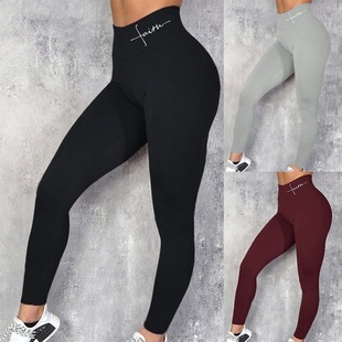 Plus Size Gym Leggings Pants Workout Female Waist Print High
