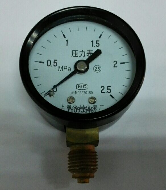 Y-50 0-2.5MPA  螺纹 G1/4 径向普通压力表 直径50mm