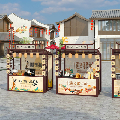 古风市集摊位展示架夜市万象城商业街帐篷美食节活动摆摊架镀锌铁