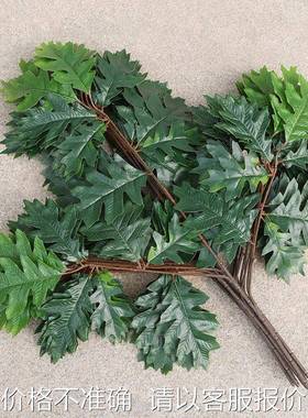 仿真樟树叶过胶塑料樟树枝绿色植物樟树叶子假树枝装饰造景仿真树