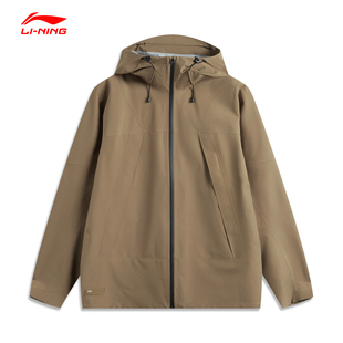 李宁CROSS AFDU539 冲锋衣运动风衣男子反光防暴风雨宽松连帽