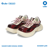 休闲鞋 松糕大头鞋 女春季 Ouder 新款 厚底增高方糖方头鞋 复古老爹鞋