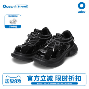 休闲乐福鞋 方糖方头老爹鞋 女士春季 厚底增高丑萌大头鞋 新款 Ouder