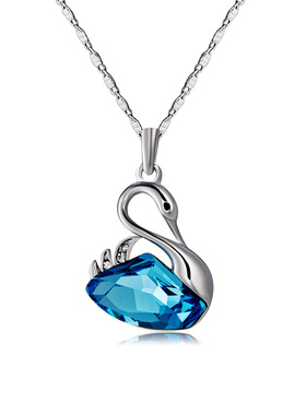 施家水晶天鹅项链时尚设计送妈妈礼物时尚饰品韩版天鹅吊坠项链