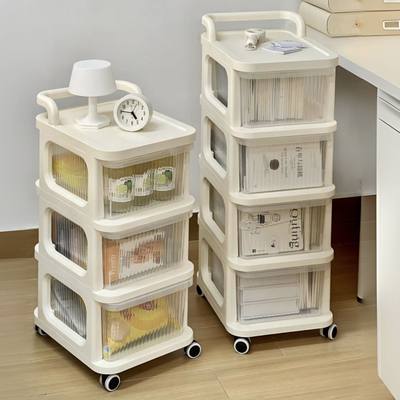 零食小推车置物架婴儿用品收纳柜家用架子客厅带轮宝宝玩具储物架