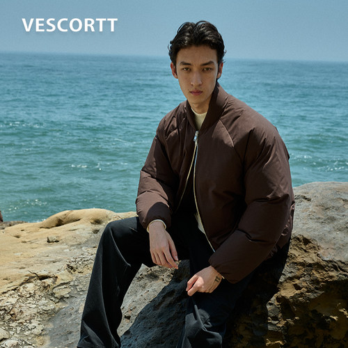 舒柔特90白鹅绒棒球领情侣羽绒服