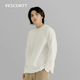 重磅长袖 VESCORTT植物染色280g精梳有机棉 春秋白色打底衫 t恤男