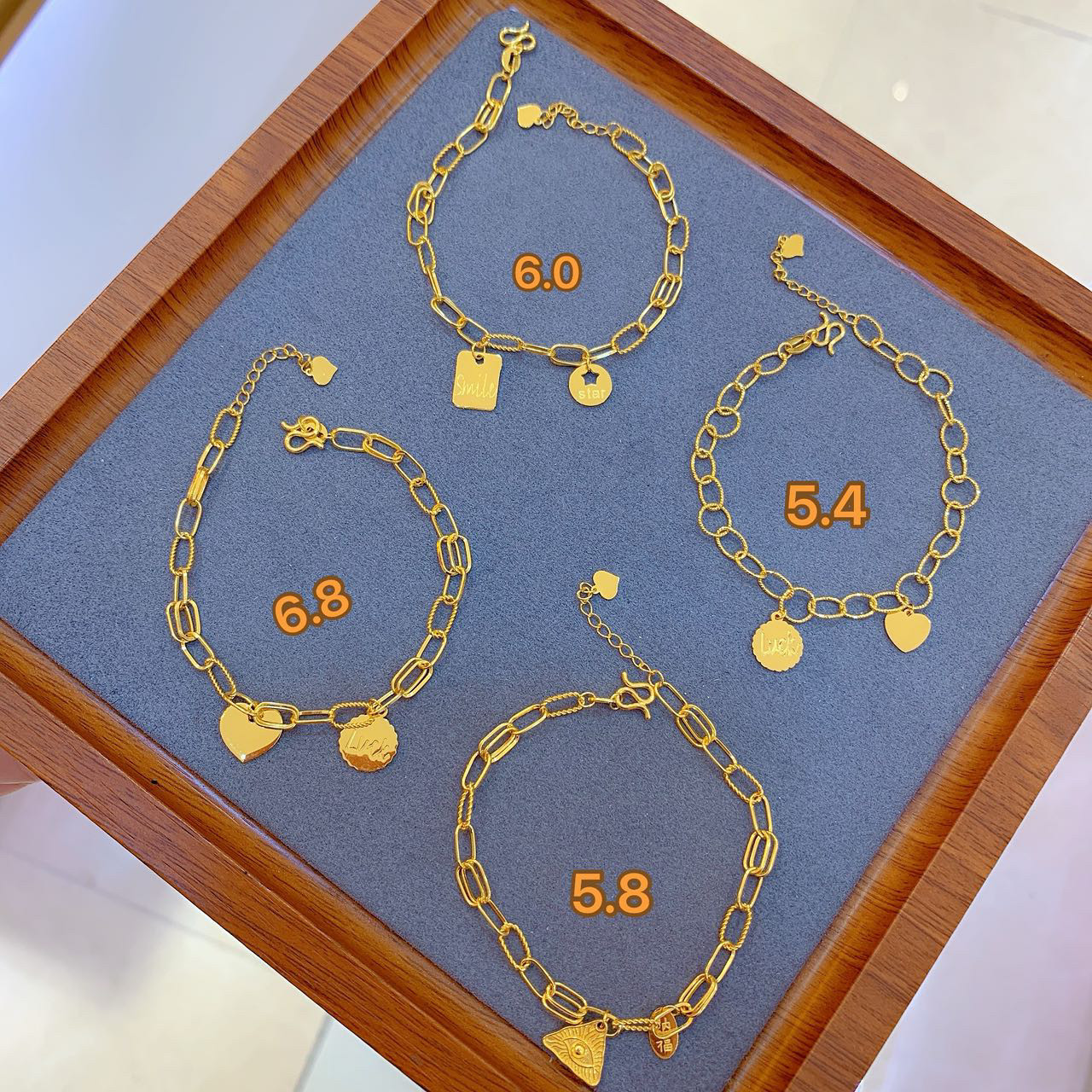 水贝黄金足金999 5G工艺小红书同款爆款五帝币手链按克价