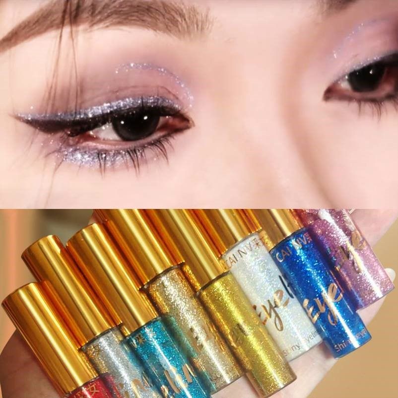 彩色闪亮眼线液笔眼妆闪粉珠光