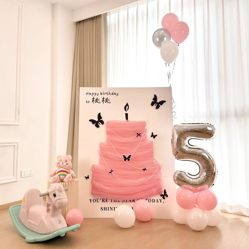 生日布置场景装饰DIY网纱蛋糕KT板定制女孩迎宾牌 拍照道具背景墙,节庆用品/礼品,气球,淘宝优惠券,粉丝福利购,淘宝优惠卷