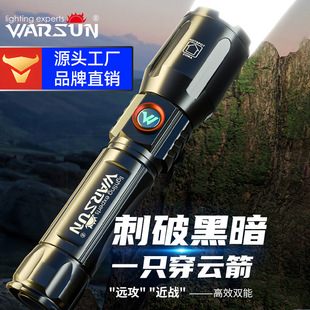 强光手电筒第一名沃尔森厂家X900户外充电超亮白激光led家用远射