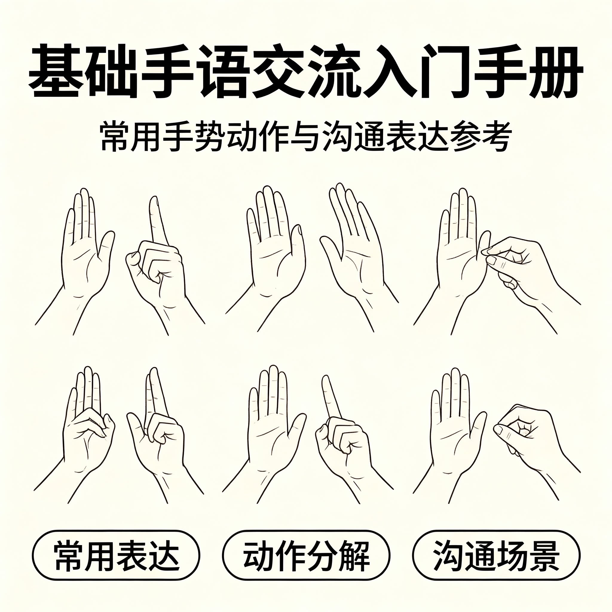 零基础手语交流干货入门教学常用手势动作日常沟通场景哑语教程