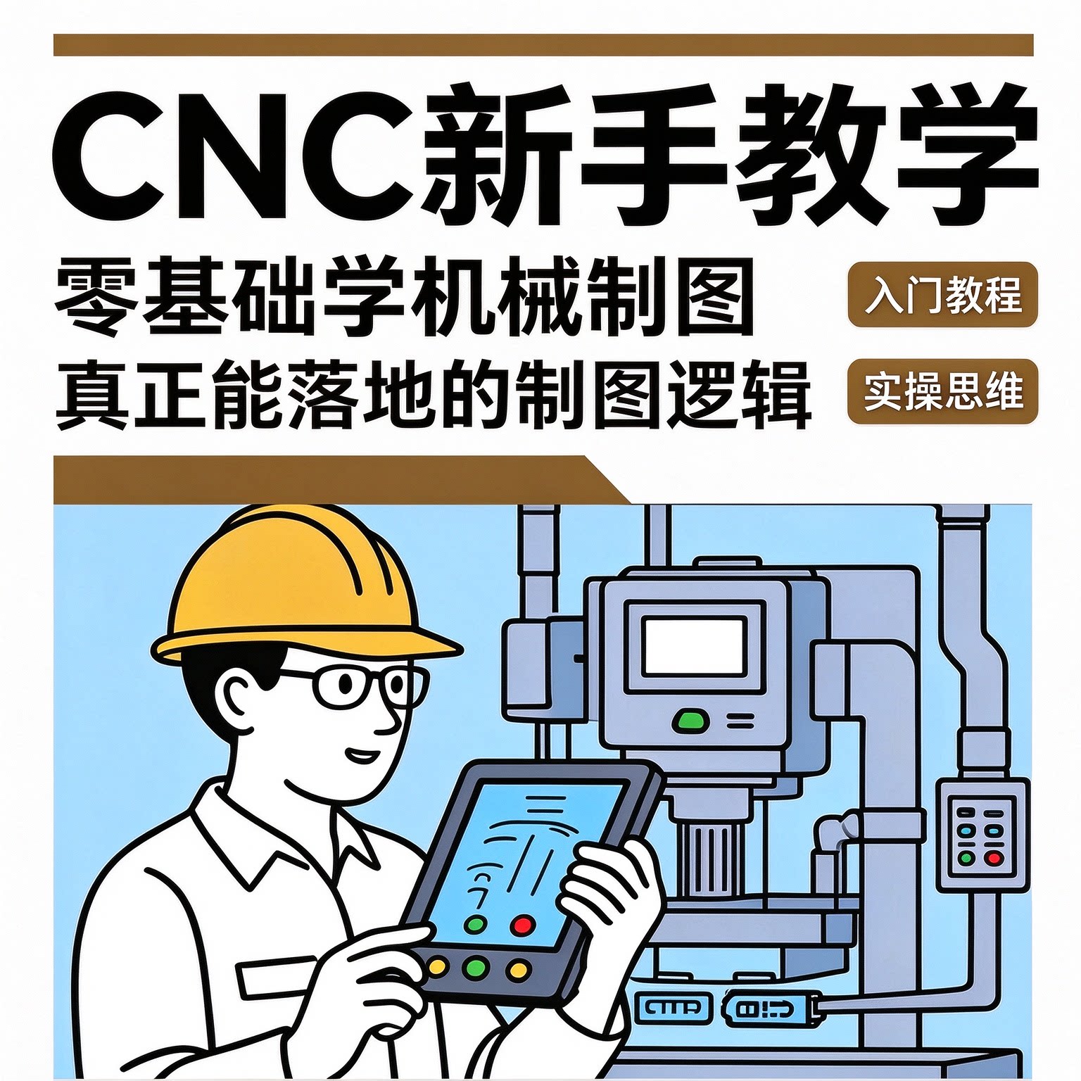 CNC机械制图零基础入门新手系统实操落地核心逻辑思维讲解教程
