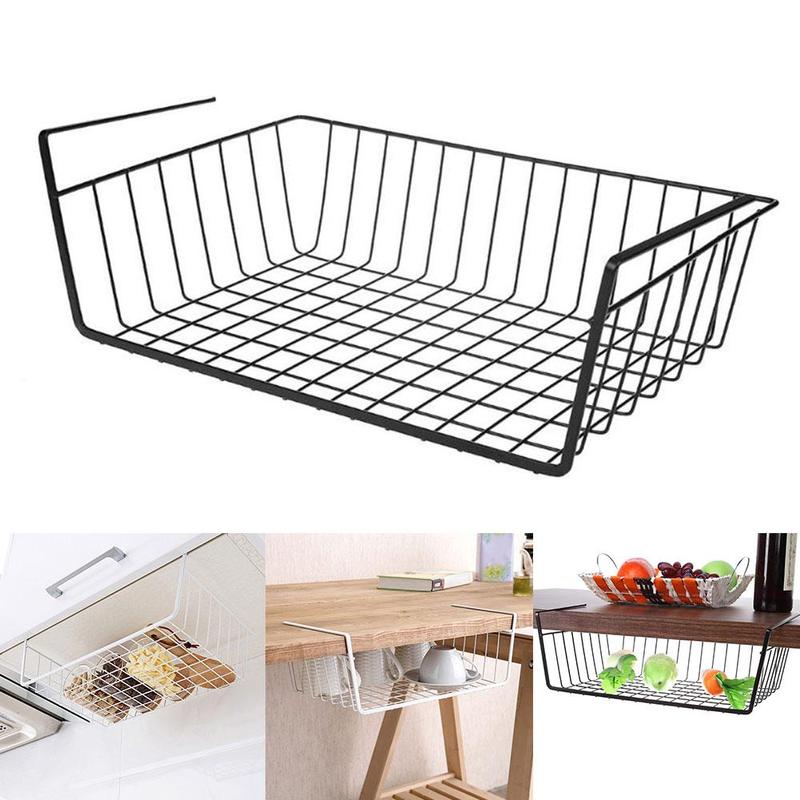 Hot Space Saving Metal Basket Storage Rack Under Cupboard