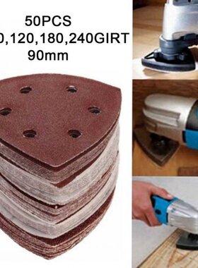 50pcs Triangle Sanding Paper 60/80/120/180/240 Grit For Osci