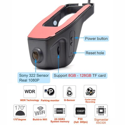 Wifi 170 Degree Car DVR Video Recorder Camcorder Dash Camera