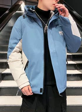 Casual down jacket men's fashion fashion hooded larg