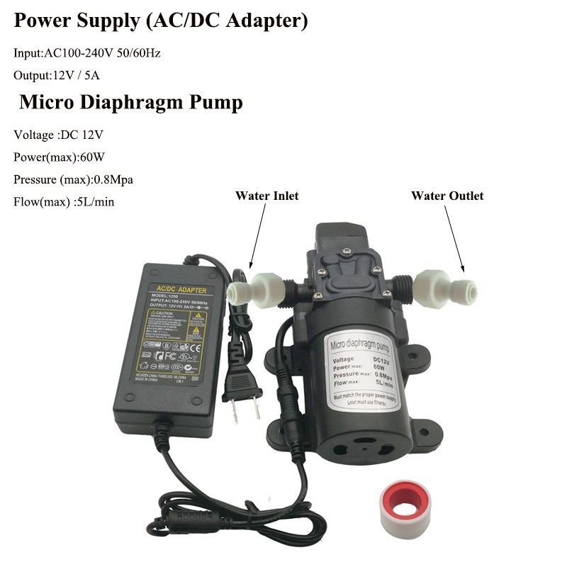 12V water electric Pump Power Supply for Misting System gar