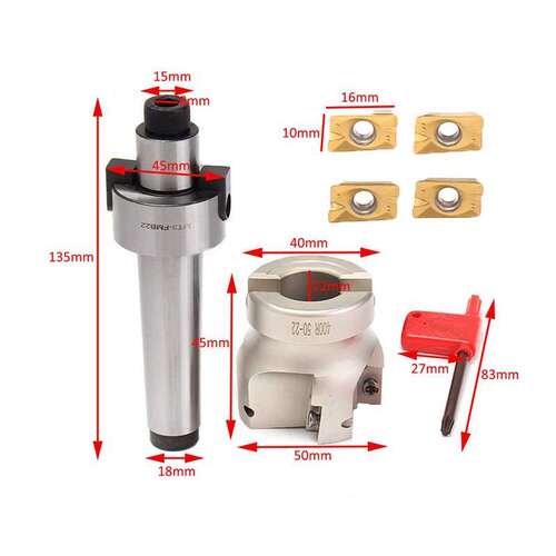 MT3-FMB-Shank 50mm Face End Mill CNC Milling Cutter   4pcs A