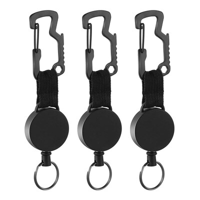 3 Pack Retractable Keychain - Heavy Duty Badge Holder Reel w