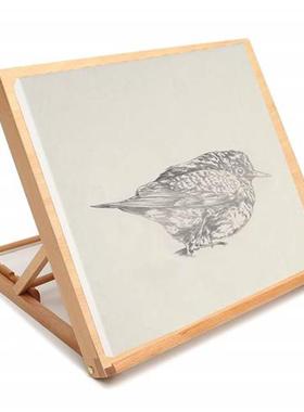 Wooden Drawing Table Portable Sketch Bookshelf Wood Stand De