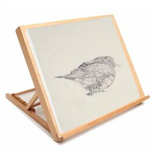 Wooden Drawing Table Portable Sketch Bookshelf Wood Stand De