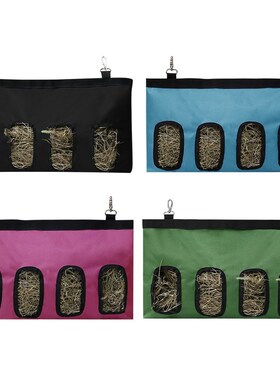 Hay Bag Hanging Pouch Feeder Holder Feeding Dispenser Contai