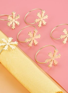 6pcs Gold Napkin Rings Wedding Banquet Napkin Holder Christa