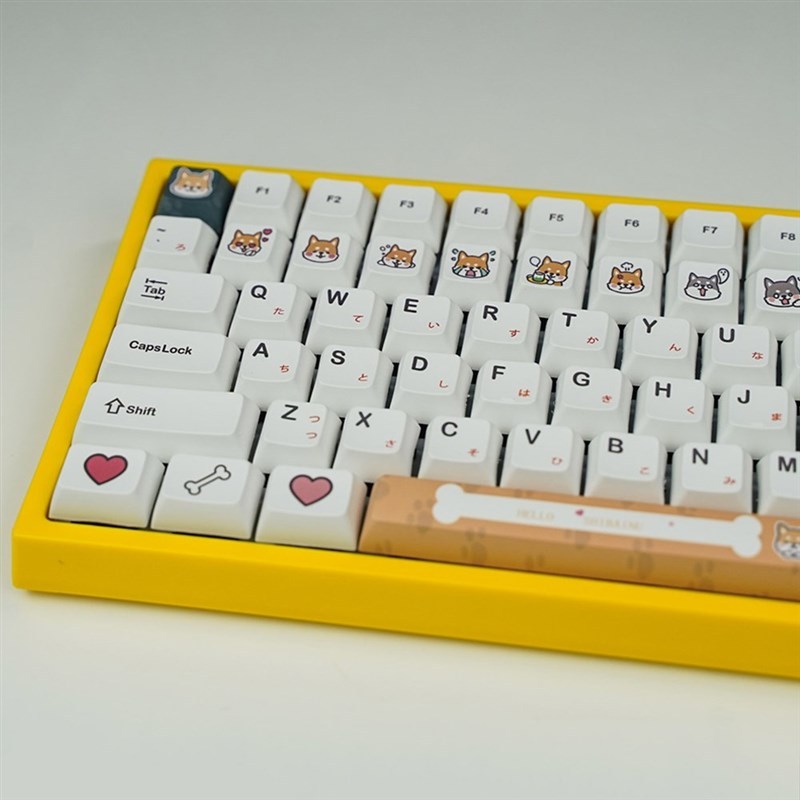 Shiba Inu Dog Bone Design XDA PBT Keycaps  Cherry Switch Mec