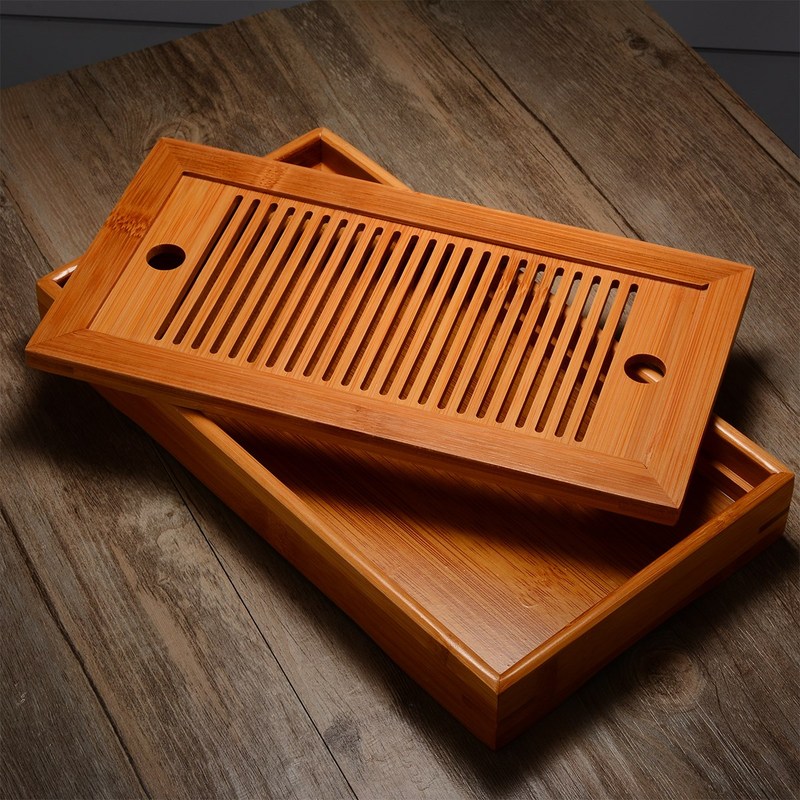 Portable Bamboo Tea Tray Chinese Gongfu Tea Trays Table Serv